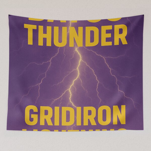 Item preview, College Poster: Bayou Thunder, Gridiron Lightning designed and sold by VarsityVibes.