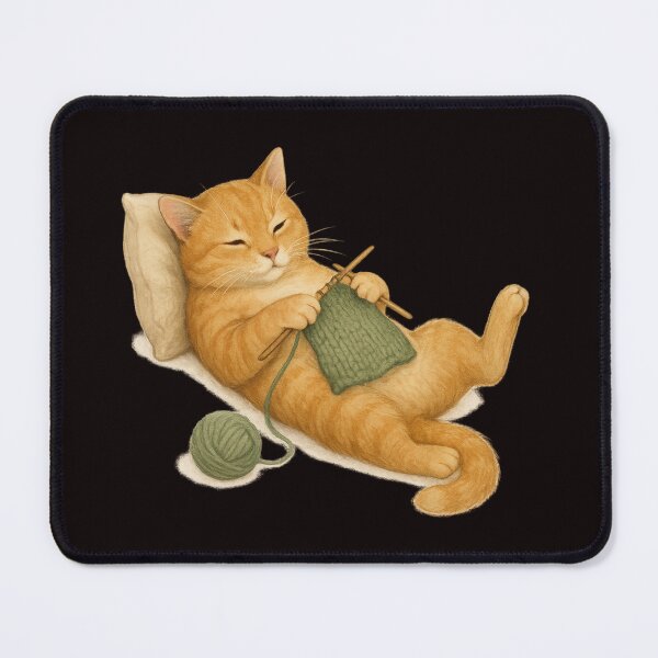 Item preview, Ginger Cat Knitting a Sweater designed and sold by Tadeusz1.