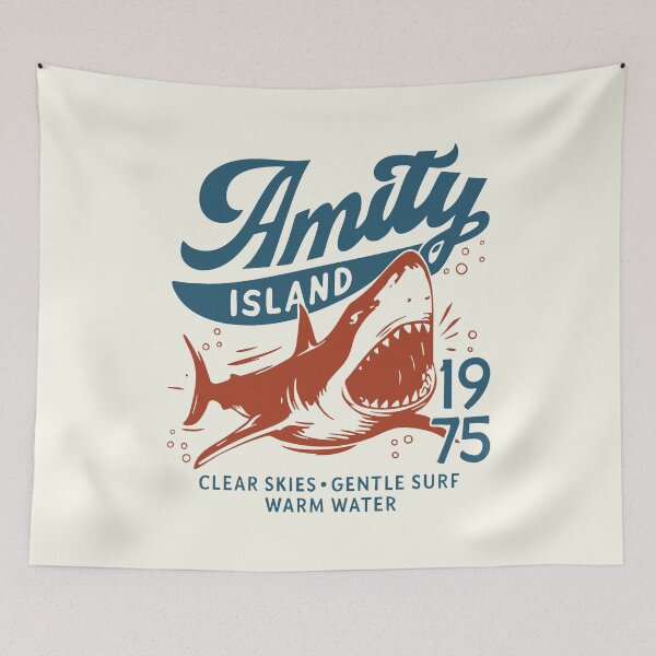 Item preview, Amity Island 1975 Shark Attack T-Shirt Retro Jaws-Inspired Beach Horror designed and sold by w1ckerman.