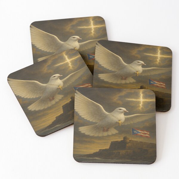 Item preview, “Heavenly Peace over Borinquen – The Dove of God and the Puerto Rican Flag” designed and sold by Bigornia.