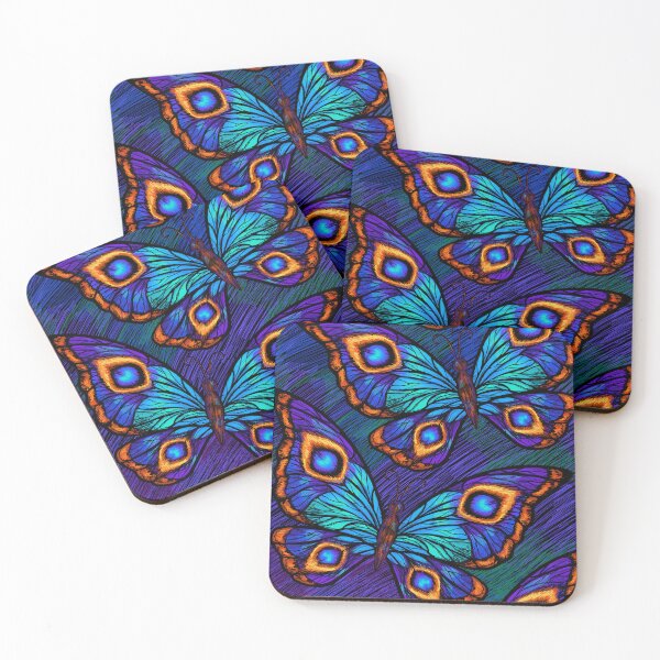 Item preview, Peacock Butterfly pattern. Hand drawn bright butterflies. designed and sold by iclipart.