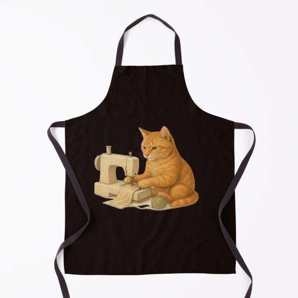 Item preview, Ginger Cat Sewing with a Machine designed and sold by Tadeusz1.