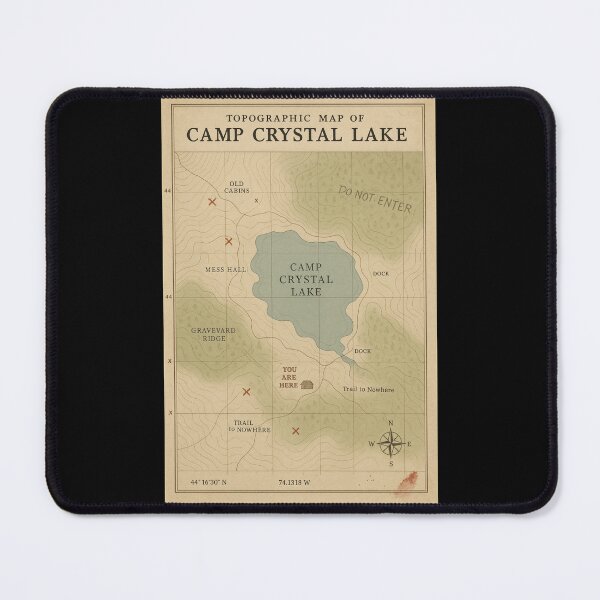 Item preview, Topographic Map Of Camp Crystal Lake designed and sold by MidnightMovieRB.