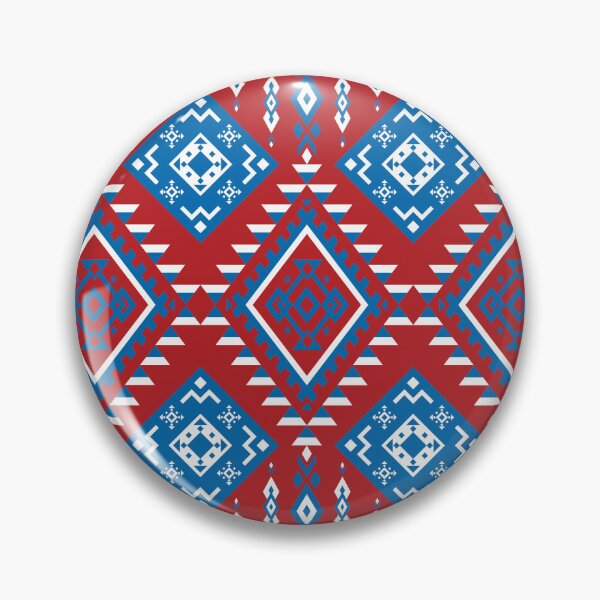 Item preview, Traditional Red, Blue, and White Geometric Thai Textile Pattern designed and sold by DesignByNui.
