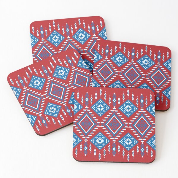 Item preview, Traditional Red, Blue, and White Geometric Thai Textile Pattern designed and sold by DesignByNui.