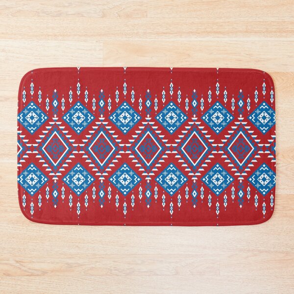 Item preview, Traditional Red, Blue, and White Geometric Thai Textile Pattern designed and sold by DesignByNui.