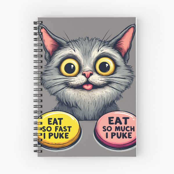 Item preview, Eat So Fast I Puke – Funny Cat Button Meme Tee designed and sold by JonHale.