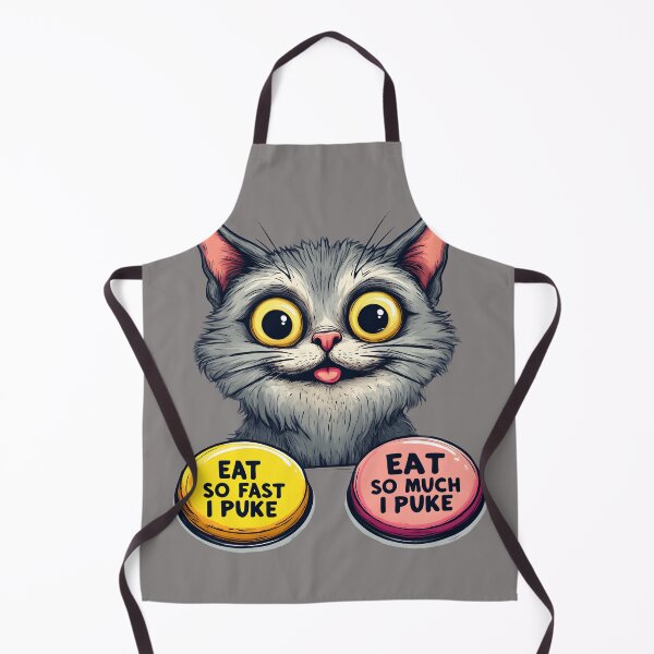 Item preview, Eat So Fast I Puke – Funny Cat Button Meme Tee designed and sold by JonHale.