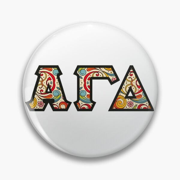 Item preview, Alpha Gam Block Letters (Retro Pattern with Black Outline) designed and sold by KLF Creative.