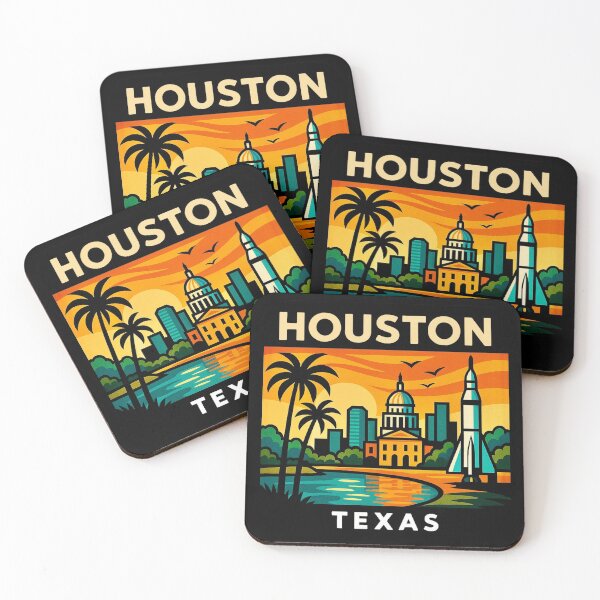 Item preview, Houston, Texas - Space City Skyline & NASA Tribute designed and sold by Myra365Art.