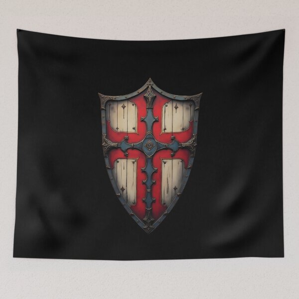Item preview, Distressed St George's Cross Knight Shield designed and sold by ShadowAndSlate.