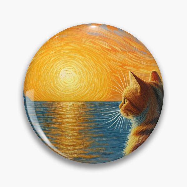 Item preview, cat watching the sunset over the sea, designed and sold by ART-POD-PL.
