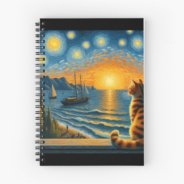 Item preview, cat watching the sunset over the sea, designed and sold by ART-POD-PL.