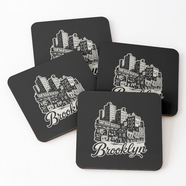 Item preview, Brooklyn street corner vintage skyline designed and sold by Boogosh.