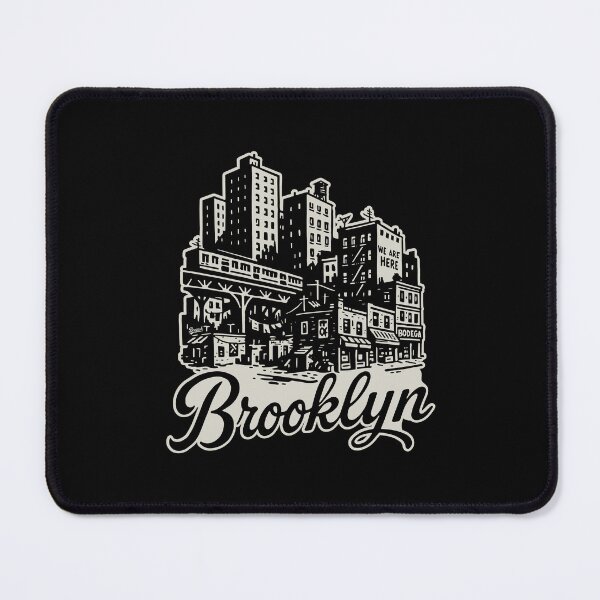 Item preview, Brooklyn street corner vintage skyline designed and sold by Boogosh.