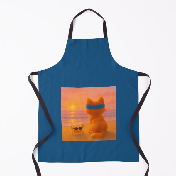 Item preview, BOC Beachy Orange Cat 1 - BOC and Crab Enjoy a Beach Sunrise designed and sold by Beachy.
