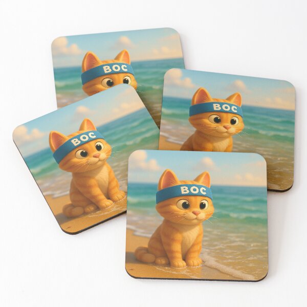 Item preview, BOC Beachy Orange Cat 2 - BOC Sits Contented Next To The Ocean designed and sold by Beachy.