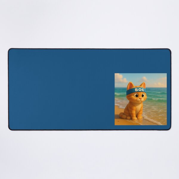 Item preview, BOC Beachy Orange Cat 2 - BOC Sits Contented Next To The Ocean designed and sold by Beachy.