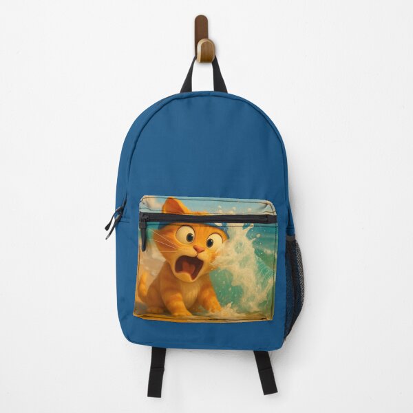 Item preview, BOC Beachy Orange Cat 3 - BOC Gets a Fright When a Wave Hits His Face designed and sold by Beachy.