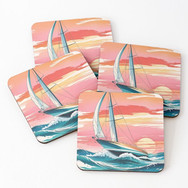 Item preview, "Vintage Sunset Sailing – Ocean Adventure in Retro Style" designed and sold by Tomasz  Siennicki.