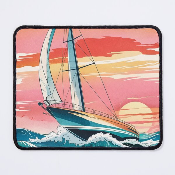 Item preview, "Vintage Sunset Sailing – Ocean Adventure in Retro Style" designed and sold by Tomasz  Siennicki.