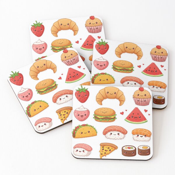 Item preview, kawaii food faces designed and sold by Liberty Labels.