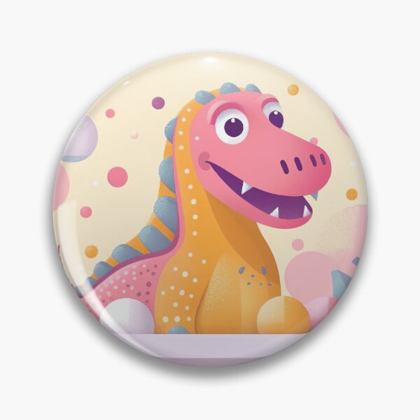 Item preview, Cute Pink Dinosaur in Bathtub – Fun Kids Illustration with Bubbles designed and sold by StudioDina.