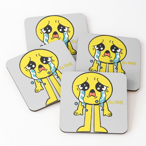 Item preview, Full Body and Face Emoji with Im Fine Crying Sad Letter designed and sold by GoodsFind.