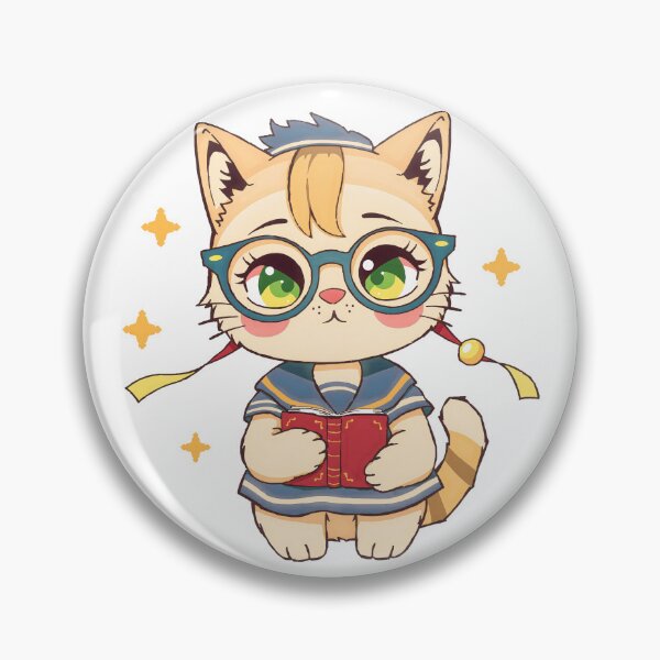 Item preview, Cute Cat in Glasses and School Uniform Art designed and sold by Shape & Words.