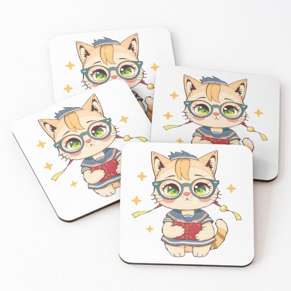 Item preview, Cute Cat in Glasses and School Uniform Art designed and sold by Shape & Words.