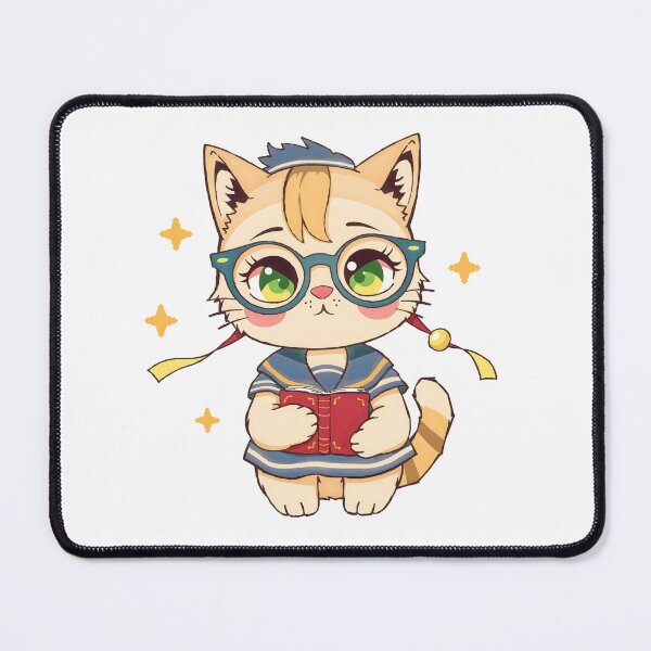 Item preview, Cute Cat in Glasses and School Uniform Art designed and sold by Shape & Words.
