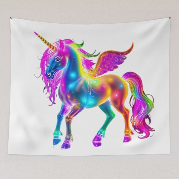 Artikelvorschau, Leuchtendes Regenbogen-Einhorn mit Flügeln entworfen und verkauft von GloriousArtSKD.