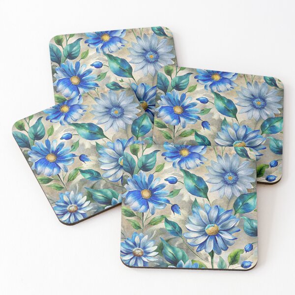 Item preview, “Vintage Blue Daisy Watercolor Pattern” designed and sold by joycrysstudio.