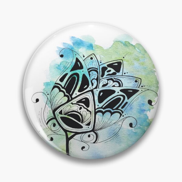 Item preview, Large flower - green watercolor background designed and sold by GribouillStreet.
