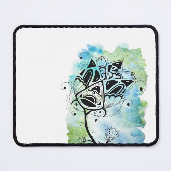 Item preview, Large flower - green watercolor background designed and sold by GribouillStreet.
