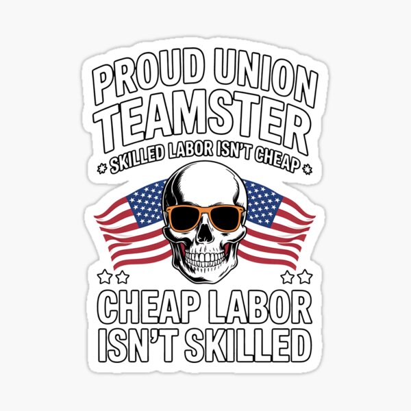 Item preview, Teamster Union Proud Labor Day Gift American Flag Skull designed and sold by BakeryDozen.