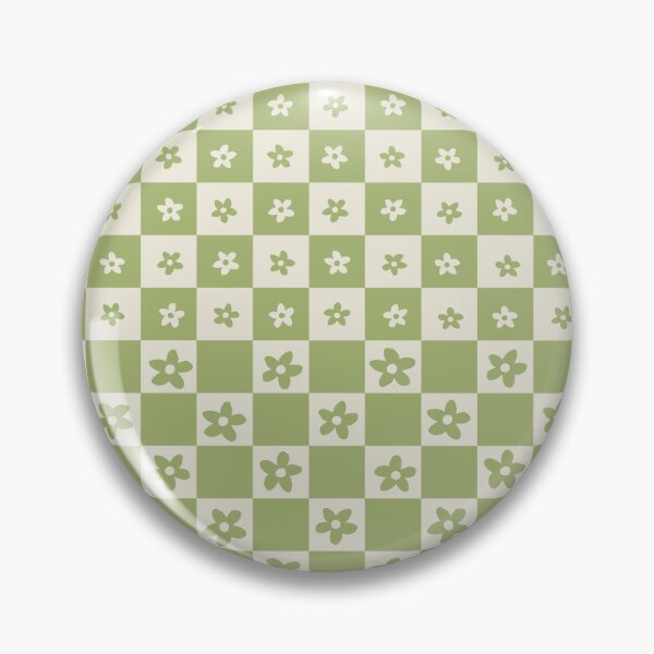 Item preview, Abstract Floral Checker Pattern 7 in Forest Sage Green designed and sold by nineFlorals.