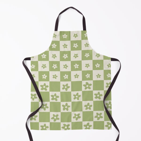 Item preview, Abstract Floral Checker Pattern 7 in Forest Sage Green designed and sold by nineFlorals.
