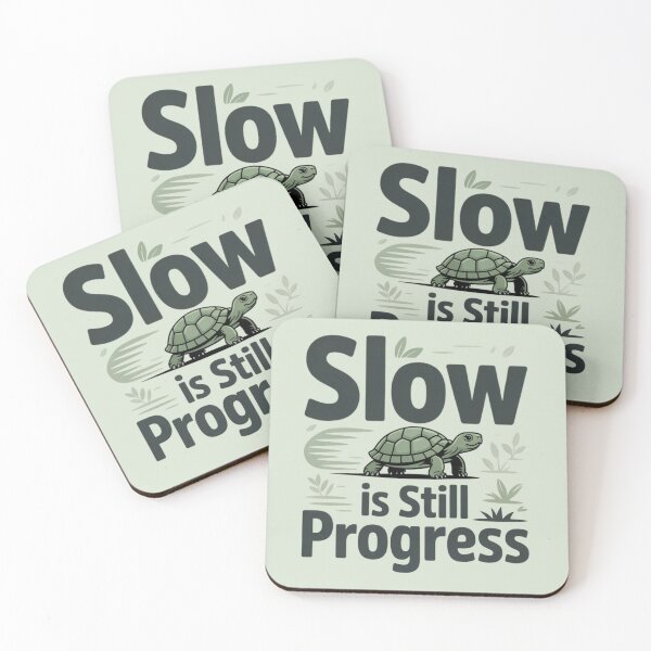 Item preview, Slow Is Still Progress – Motivational Turtle Quote Design designed and sold by Enjoy237.