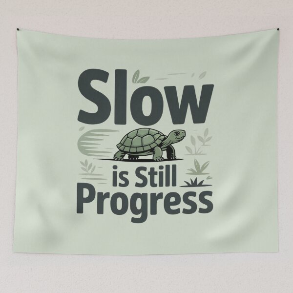 Item preview, Slow Is Still Progress – Motivational Turtle Quote Design designed and sold by Enjoy237.