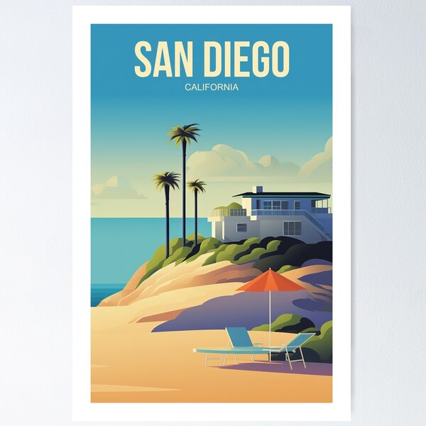 Item preview, SAN DIEGO TRAVEL ART designed and sold by MarkedArtPrints.