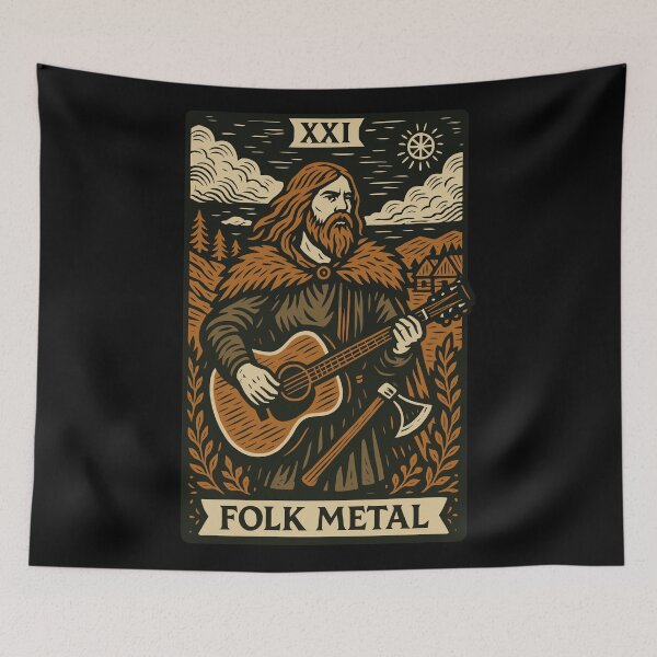 Item preview, Folk Metal Tarot Card – Nordic Axe & Acoustic Fury designed and sold by BRU Design.