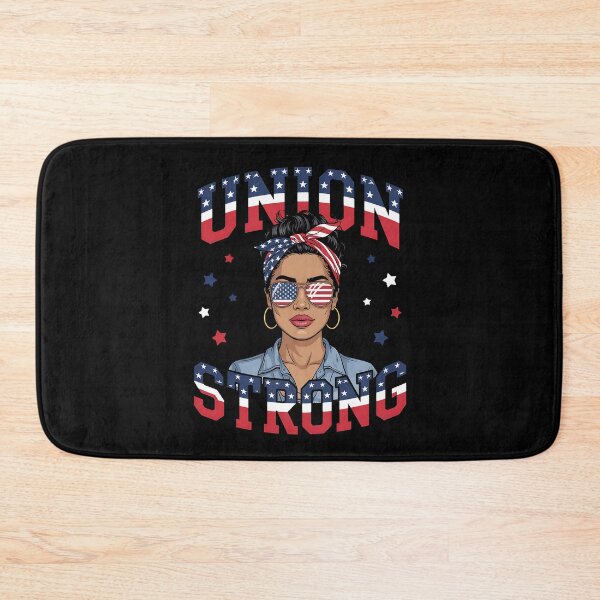 Item preview, Union Strong For Women Labor Day Messy Bun USA Flag designed and sold by BakeryDozen.