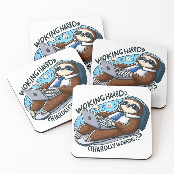 Item preview, Working Hard or Hardly Working? Sloth Sticker designed and sold by Dooodloo.