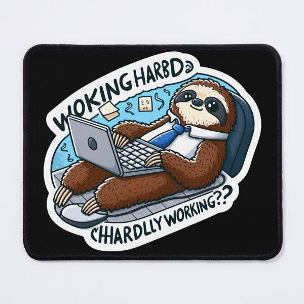 Item preview, Working Hard or Hardly Working? Sloth Sticker designed and sold by Dooodloo.