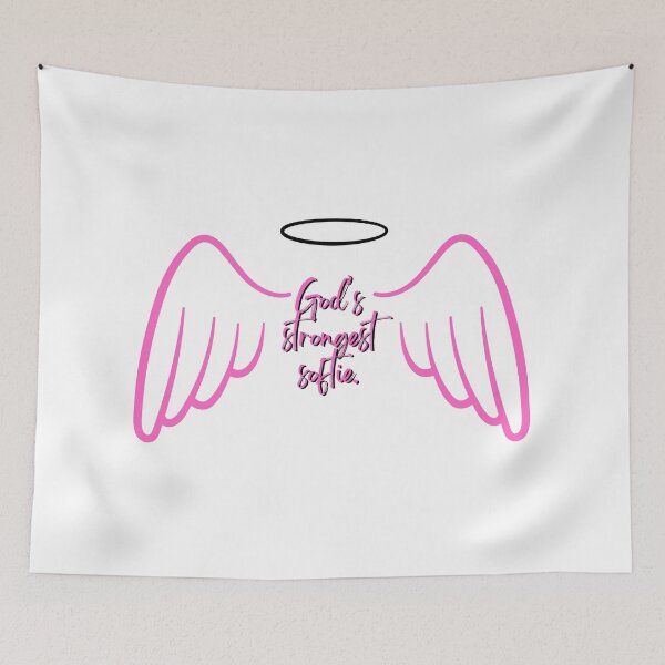 Item preview, God's Strongest Softie – Angel Wings & Halo Aesthetic Design designed and sold by The Sticker Cove.