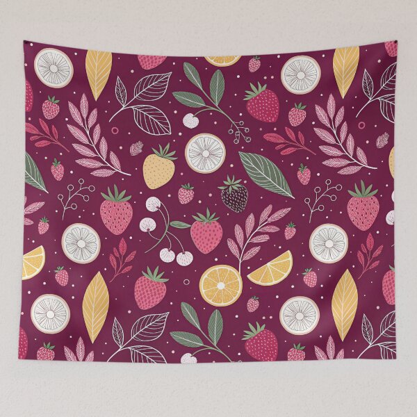 Item preview, Berry Garden on a Raspberry Sky designed and sold by joycrysstudio.