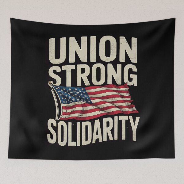 Item preview, Union Strong Solidarity Labor Day USA Flag designed and sold by BakeryDozen.