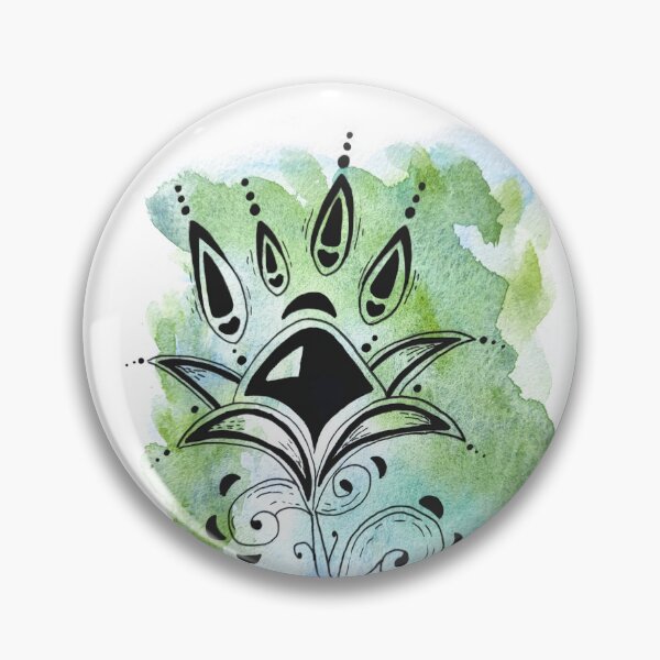 Item preview, Large flower - green watercolor background designed and sold by GribouillStreet.