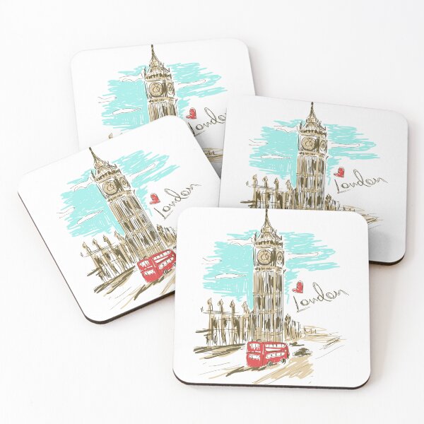 Item preview, I Love London - Abstract Big Ben & Red Bus Sketch designed and sold by Colorful-Garden.